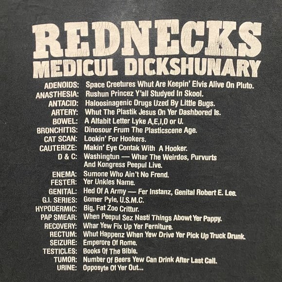 Vintage 90s Redneck Humor Sun Faded Single Stitch Funny Tee - Picture 3 of 6
